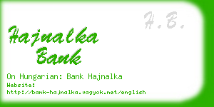 hajnalka bank business card